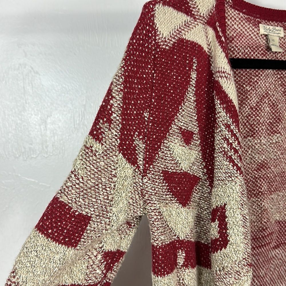 ❤️Last Chance Lucky Brand Cotton Blend Aztec Print Open Front Cardigan Size XS - Picture 3 of 11